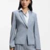 Melierter Slim-Fit-Blazer aus Schurwolle