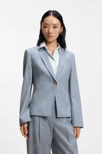 Melierter Slim-Fit-Blazer aus Schurwolle
