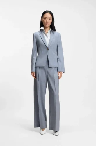 Melierter Slim-Fit-Blazer aus Schurwolle