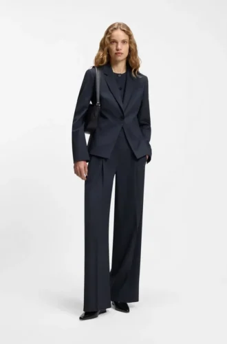 Melierter Slim-Fit-Blazer aus Schurwolle