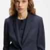 Melierter Slim-Fit-Blazer aus Schurwolle
