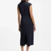 Midi-Kleid mit gerafftem Schulterbereich
