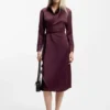 Midikleid mit Drapierungsdetails aus Satin