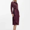 Midikleid mit Drapierungsdetails aus Satin