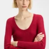 Midikleid mit unregelmäßiger Rippstruktur