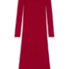 Midikleid mit unregelmäßiger Rippstruktur