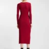 Midikleid mit unregelmäßiger Rippstruktur