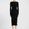 Midikleid mit unregelmäßiger Rippstruktur