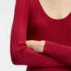 Midikleid mit unregelmäßiger Rippstruktur