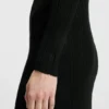 Midikleid mit unregelmäßiger Rippstruktur