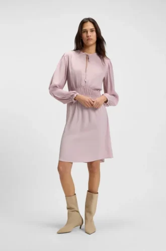 Minikleid mit Raffungen aus Crinkle-Satin