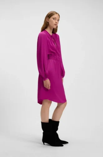 Minikleid mit Raffungen aus Crinkle-Satin