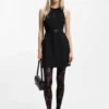Minikleid mit Schlüssellochausschnitt aus Stretch-Twill