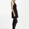 Minikleid mit Schlüssellochausschnitt aus Stretch-Twill