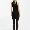 Minikleid mit Schlüssellochausschnitt aus Stretch-Twill