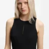 Minikleid mit Schlüssellochausschnitt aus Stretch-Twill