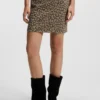 Miniröcke mit Leoparden-Jacquard