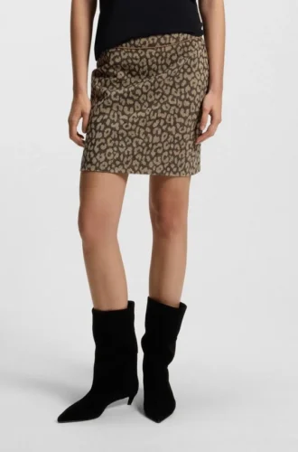 Miniröcke mit Leoparden-Jacquard