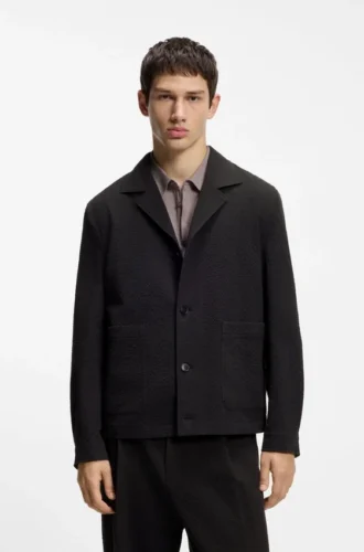 Modern geschnittene Jacke aus Stretch-Baumwoll-Seersucker