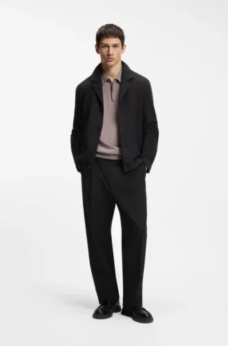 Modern geschnittene Jacke aus Stretch-Baumwoll-Seersucker