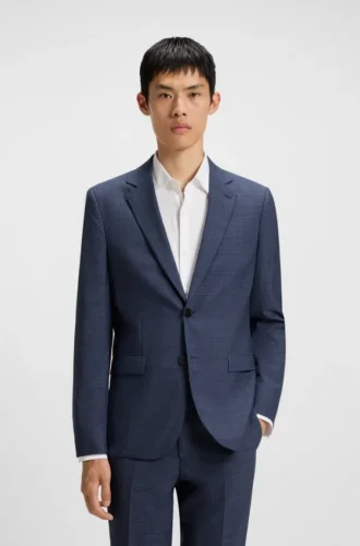 Mouliné-Jacke in Extra-Slim-Fit aus Schurwolle