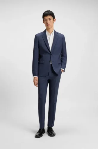 Mouliné-Jacke in Extra-Slim-Fit aus Schurwolle