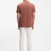 Mouline-T-Shirt aus Baumwolle, Leinen und Seide
