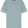 Mouline-T-Shirt aus Baumwolle, Leinen und Seide