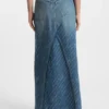 Nadelstreifen-Jeans-Rock mit Schlitz vorne