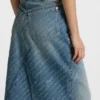 Nadelstreifen-Jeans-Rock mit Schlitz vorne