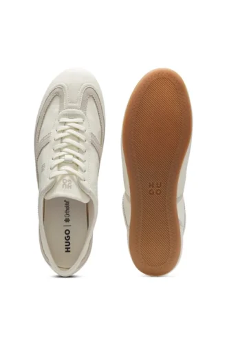 Niedrige Sneaker aus Wildleder und Leder