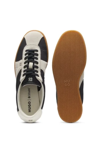 Niedrige Sneaker mit Wildlederbesatz