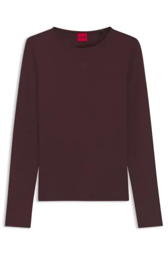 Oberteil aus Stretch-Jersey mit gestapeltem Logo-Print