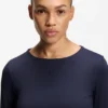 Oberteil aus Stretch-Jersey mit gestapeltem Logo-Print