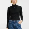 Oberteil mit blauem Logo aus Stretch-Baumwolle