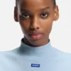 Oberteil mit blauem Logo aus Stretch-Baumwolle