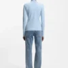 Oberteil mit blauem Logo aus Stretch-Baumwolle