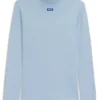 Oberteil mit blauem Logo aus Stretch-Baumwolle