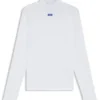 Oberteil mit blauem Logo aus Stretch-Baumwolle Oberteil mit blauem Logo aus Stretch-Baumwolle