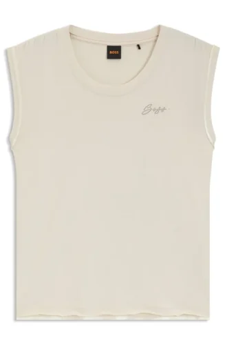 Oberteil mit Kristall-Logo aus Baumwolljersey