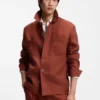 Overshirt in Regular-Fit aus knitterfreiem Leinen