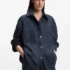 Overshirt in Relaxed-Fit aus Tweed in Denim-Optik