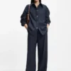 Overshirt in Relaxed-Fit aus Tweed in Denim-Optik