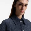 Overshirt in Relaxed-Fit aus Tweed in Denim-Optik