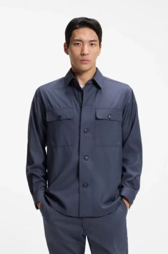 Overshirt in Relaxed-Fit aus waschbarer Schurwolle