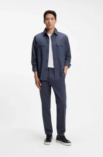 Overshirt in Relaxed-Fit aus waschbarer Schurwolle