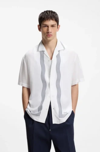 Oversize-Hemd mit Print und Camp-Kragen