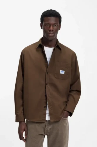 Oversize-Overshirt aus Baumwoll-Canvas