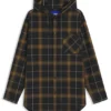 Oversize-Overshirt aus karierter Baumwolle mit Kapuze
