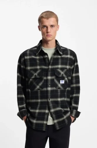 Oversize-Overshirt mit Karomuster aus Baumwolltwill